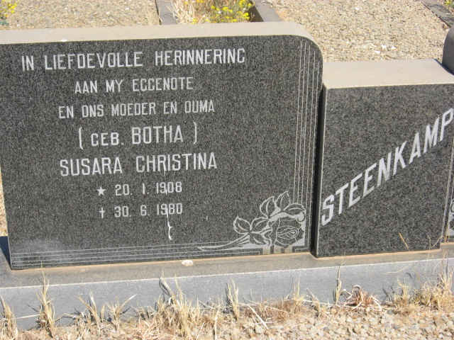 STEENKAMP Susara Christina nee BOTHA 1908-1980