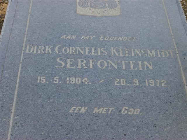 SERFONTEIN Dirk Cornelis Kleinsmidt 1904-1972