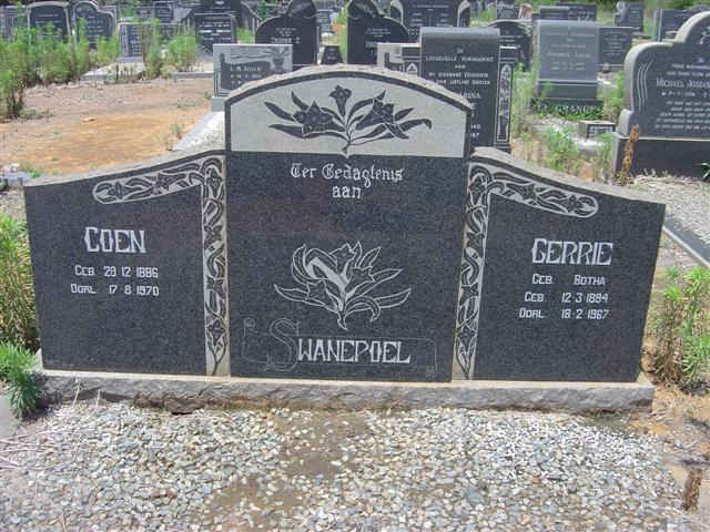 SWANEPOEL Coen 1886-1970 &amp; Gerrie BOTHA 1894-1967