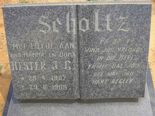 SCHOLTZ Hester J.C. 1907-1989