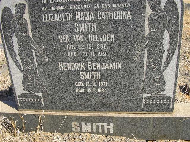 SMITH Hendrik Benjamin 1871-1964 &amp; Elizabeth Maria VAN HEERDEN 1882-1951