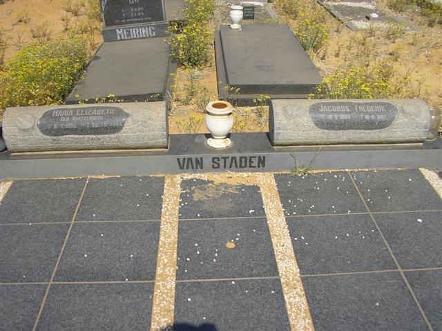 STADEN Jacobus Frederik, van 1904-19?2 &amp; Maria Elizabeth HARTZENBERG 1905- 1994