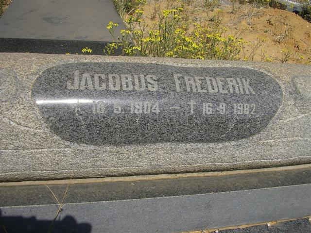 STADEN Jacobus Frederik, van 1904-19?2