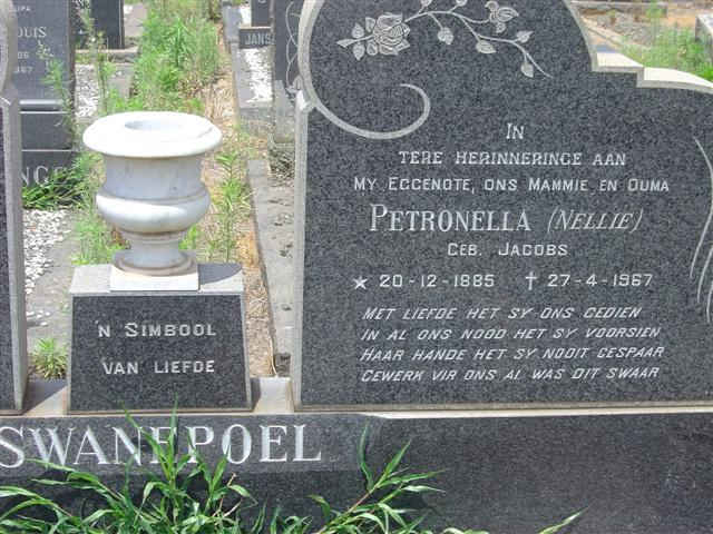 SWANEPOEL Petronella nee JACOBS 1885-1967