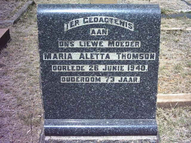 THOMSON Maria Aletta -1940