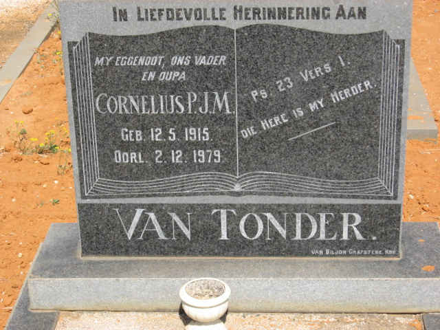TONDER Cornelius P.J.M., van 1915-1979