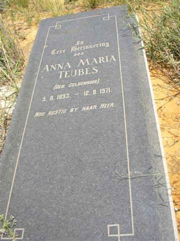 TEUBES Anna Maria nee GELDENHUIS 1893-1971