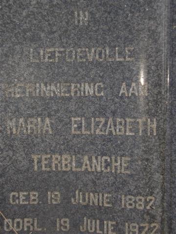 TERBLANCHE Maria Elizabeth 1882-1972