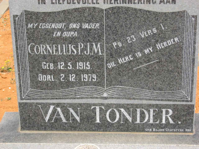 TONDER Cornelius P.J.M., van 1915-1979