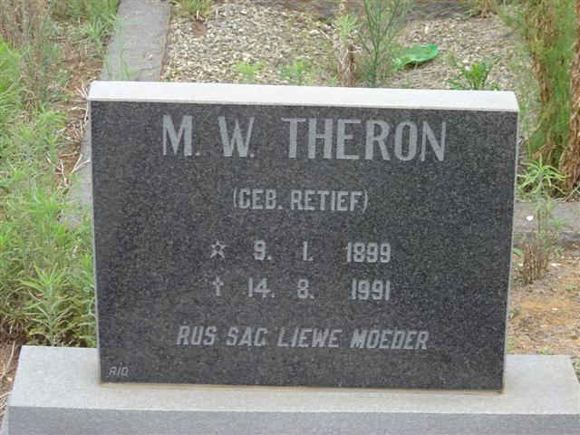 THERON M.W.  nee RETIEF 1899-1991