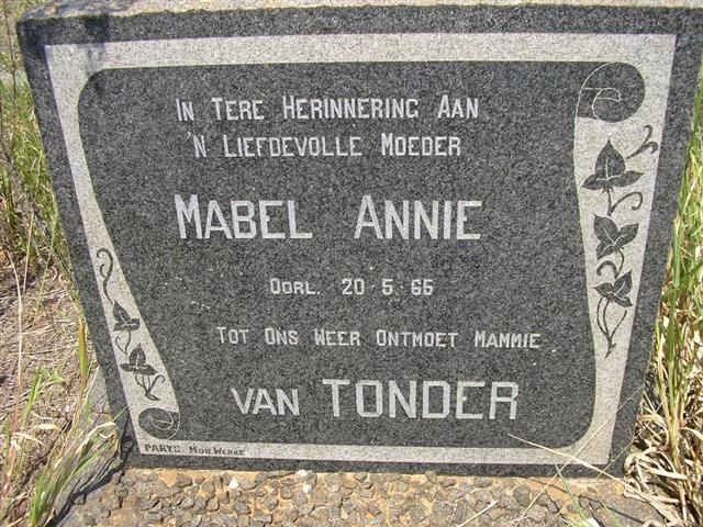 TONDER Mabel Annie, van -1965