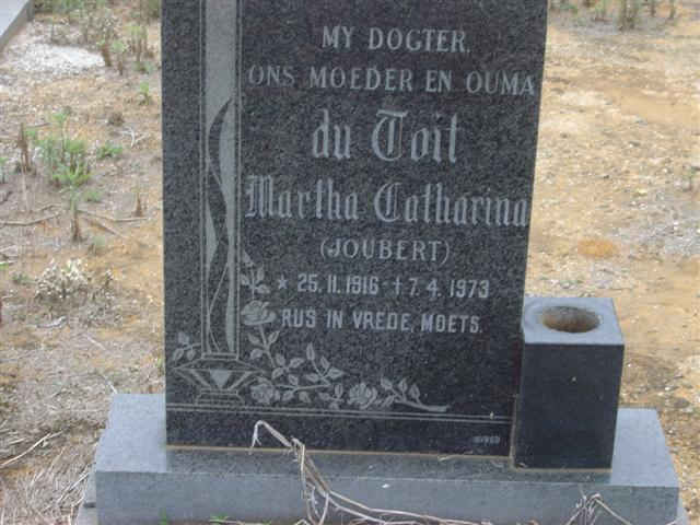 TOIT Martha Catharina, du nee JOUBERT 1916-1973