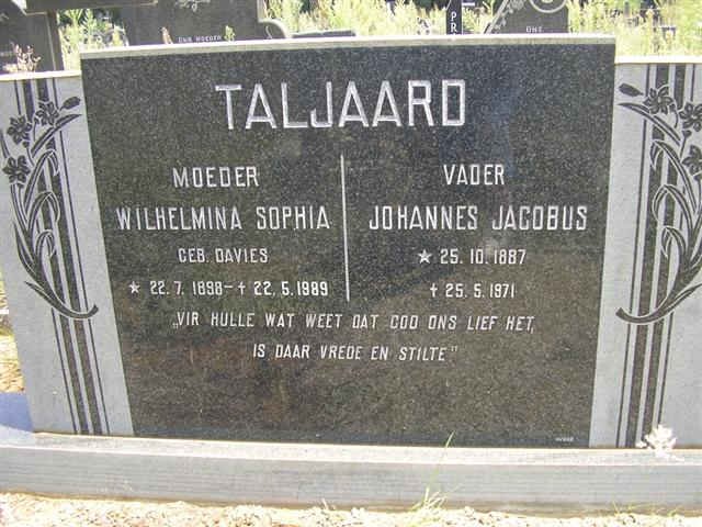 TALJAARD Johannes Jacobus 1887-1971 &amp; Wilhelmina Sophia DAVIES 1898-1989