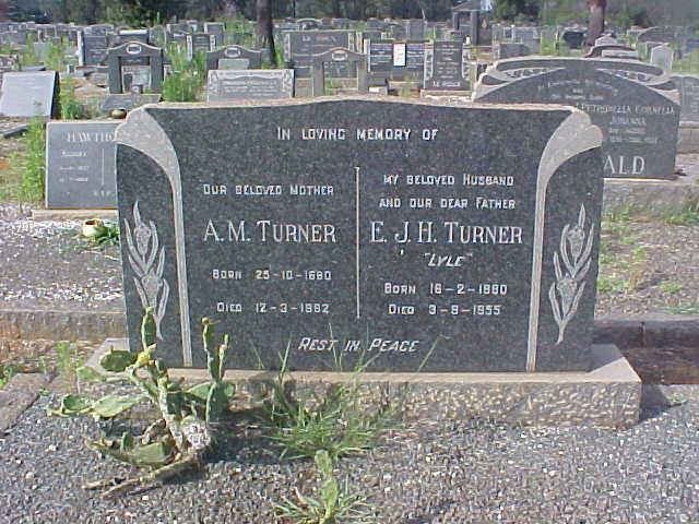 TURNER E.J.H. 1880-1955 &amp; A.M. 1880-1982
