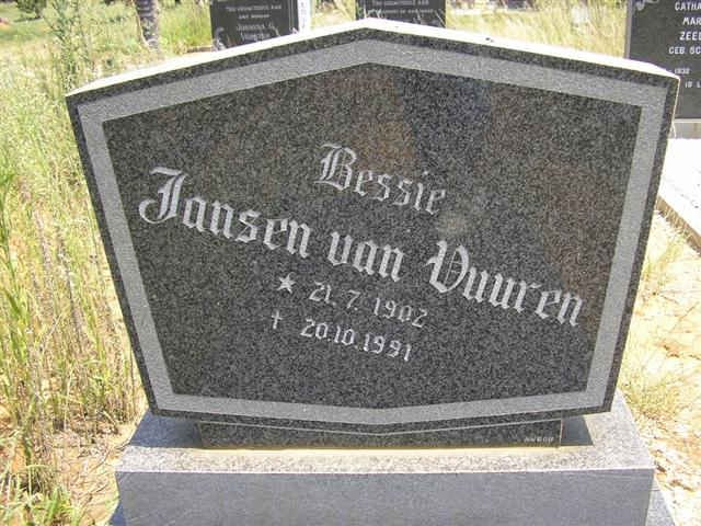 VUUREN Bessie, Jansen van 1902-1991