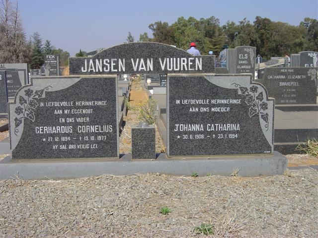 VUUREN Gerhardus Cornelius, Jansen van 1894-1977 &amp; Johanna Catharina 1908-1994