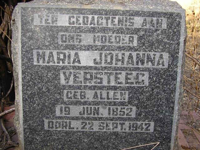 VERSTEEG Maria Johanna nee ALLEN 1852-1942