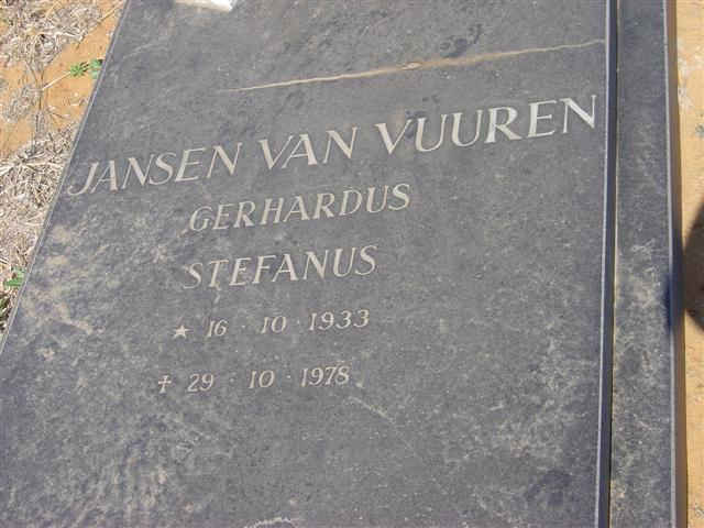 VUUREN Gerhardus Stefanus, Jansen van 1933-1978