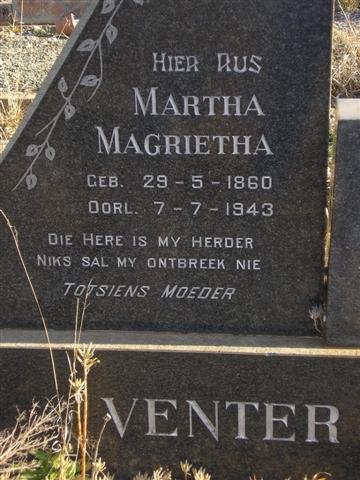 VENTER Martha Magrietha 1860-1943