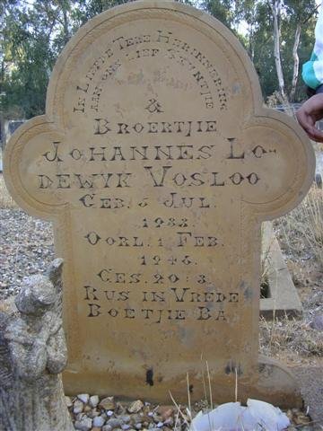 VOSLOO Johannes Lodewyk 1933-1946