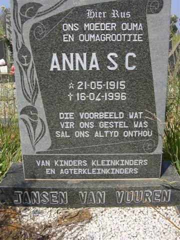 VUUREN Anna S.C., Jansen van 1915-1996