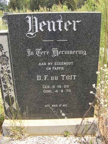 VENTER D.F. du Toit 1920-1970