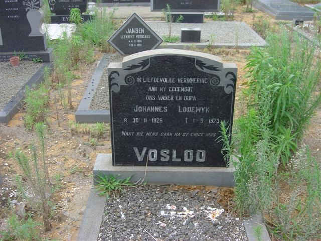 VOSLOO Johannes Lodewyk 1925-1973
