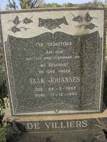 VILLIERS Izak Johannes, de 1882-1960