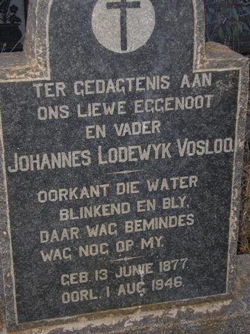 VOSLOO Johannes Lodewyk 1877-1946