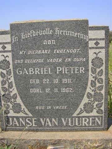 VUUREN Gabriël Pieter, Janse van 1911-1962