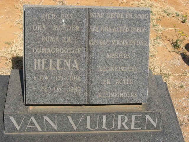 VUUREN Helena, van 1904-1980