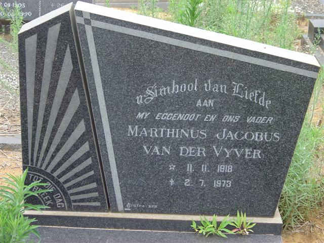 VYVER Marthinus Jacobus, van der 1918-1973