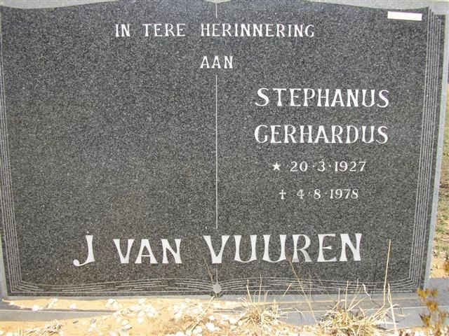 VUUREN Stephanus Gerhardus, J. van 1927-1978