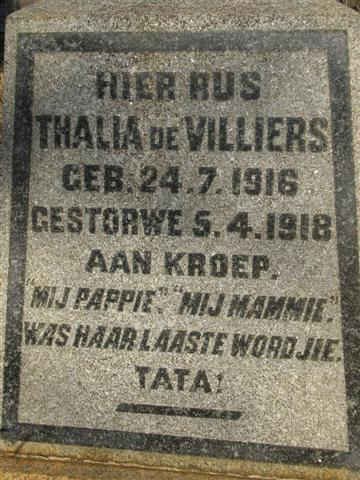 VILLIERS Thalia, de 1916-1918