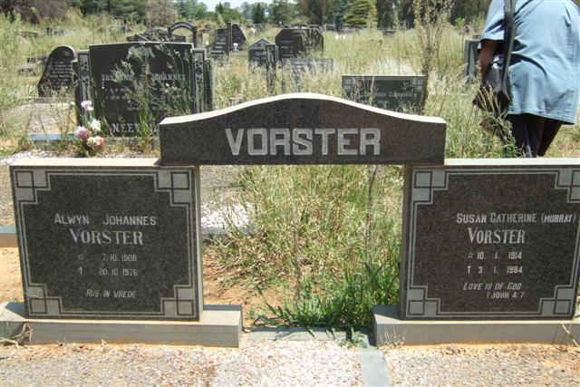 VORSTER Alwyn Johannes 1908 -1976 &amp; Susan Catherine MURRAY 1914-1984