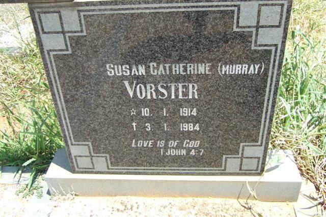 VORSTER Susan Catherine nee MURRAY 1914-1984
