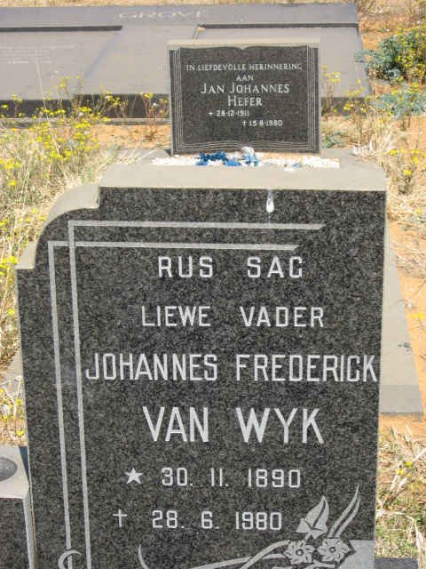 WYK Johannes Frederick, van 1890-1980