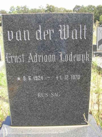 WALT Ernst Adriaan Lodewyk, van der 1924-1970