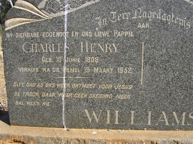 WILLIAMS Charles Henry 1908-1952