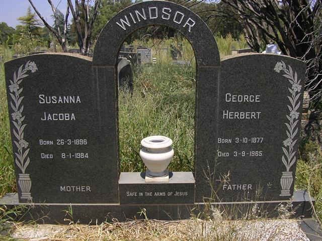 WINDSOR George Herbert 1877-1965 &amp; Susanna Jacoba 1896-1984