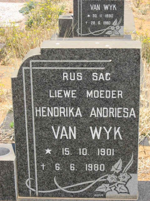 WYK Hendrika Andriesa, van 1901-1980
