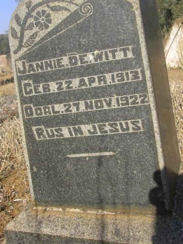 WITT Jannie, de 1913-1922