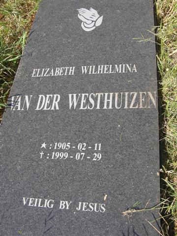 WESTHUIZEN Elizabeth Wilhelmina, van der  1905-1999
