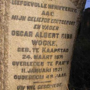 WOCKE Oscar Albert Gibb 1871-1921