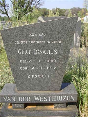 WESTHUIZEN Gert Ignatius, van der 1900-1972