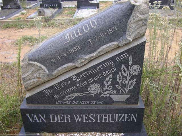 WESTERHUIZEN Jacob, van der 1953-1971