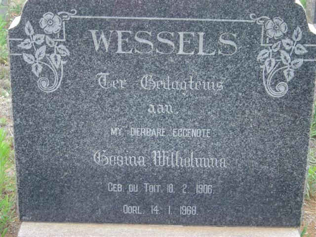 WESSELS Gesina Wilhelmina nee du TOIT 1906-1968