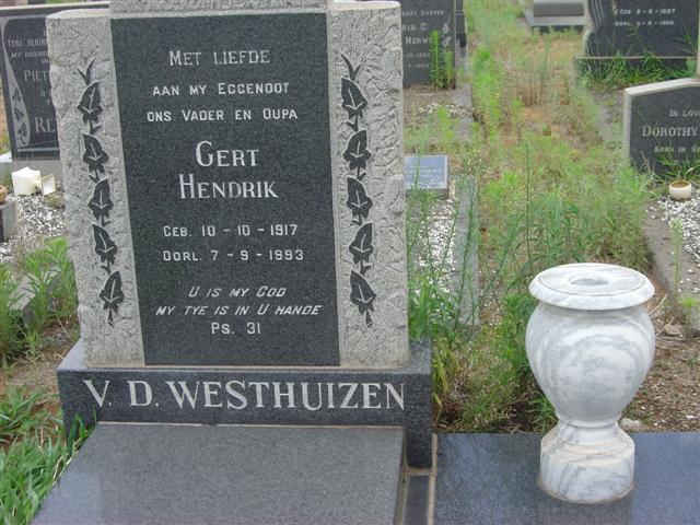 WESTHUIZEN Gert Hendrik, v.d. 1917-1993