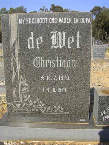 WET Christiaan, de 1920-1974