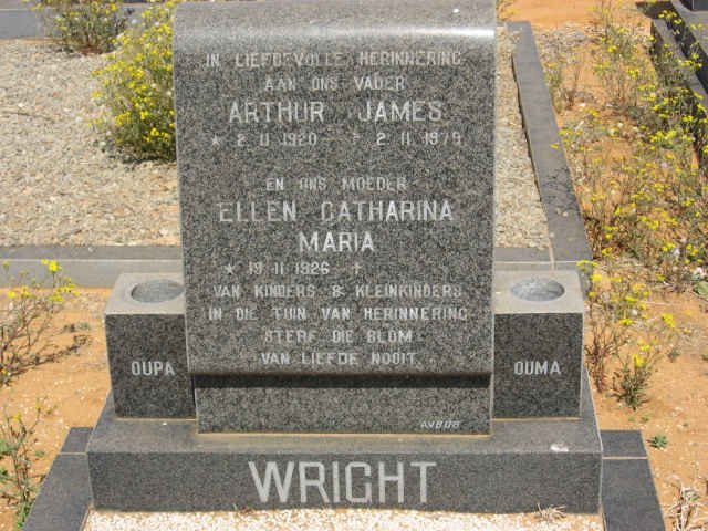 WRIGHT Arthur James 1920-1979 &amp; Ellen Catharina Maria 1926-